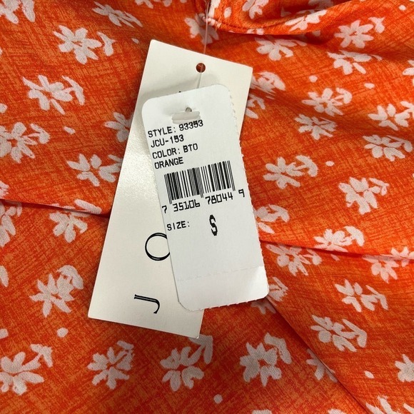 Josie By Natori Vintage 90s Collared Slip Dress Maxi Orange Floral NWT Small - Picture 5 of 13